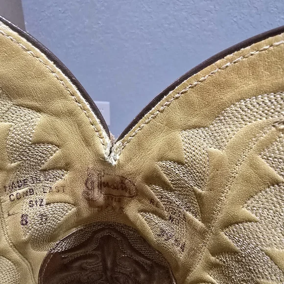 Exotic Justin Vintage Cowboy Western Boots Ostrich Leather - Picture 4 of 5